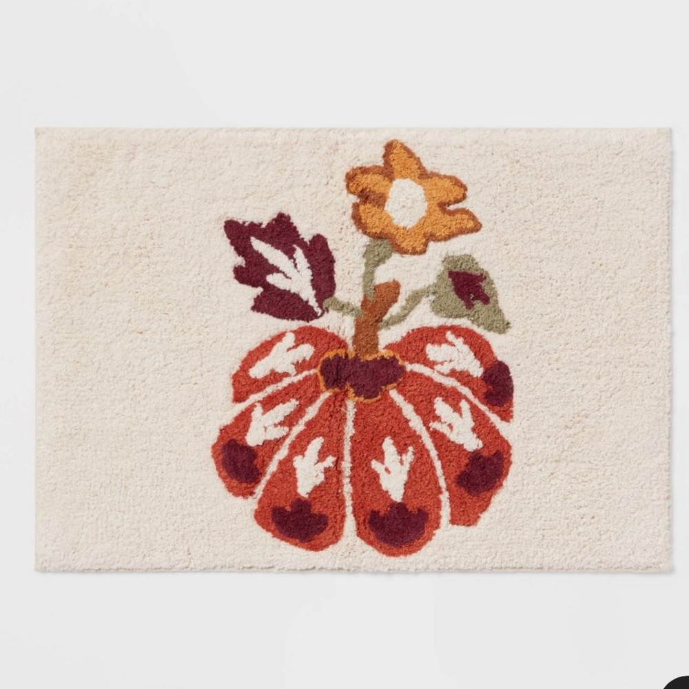 Harvest Pumpkin Bath Rug White - Threshold™
